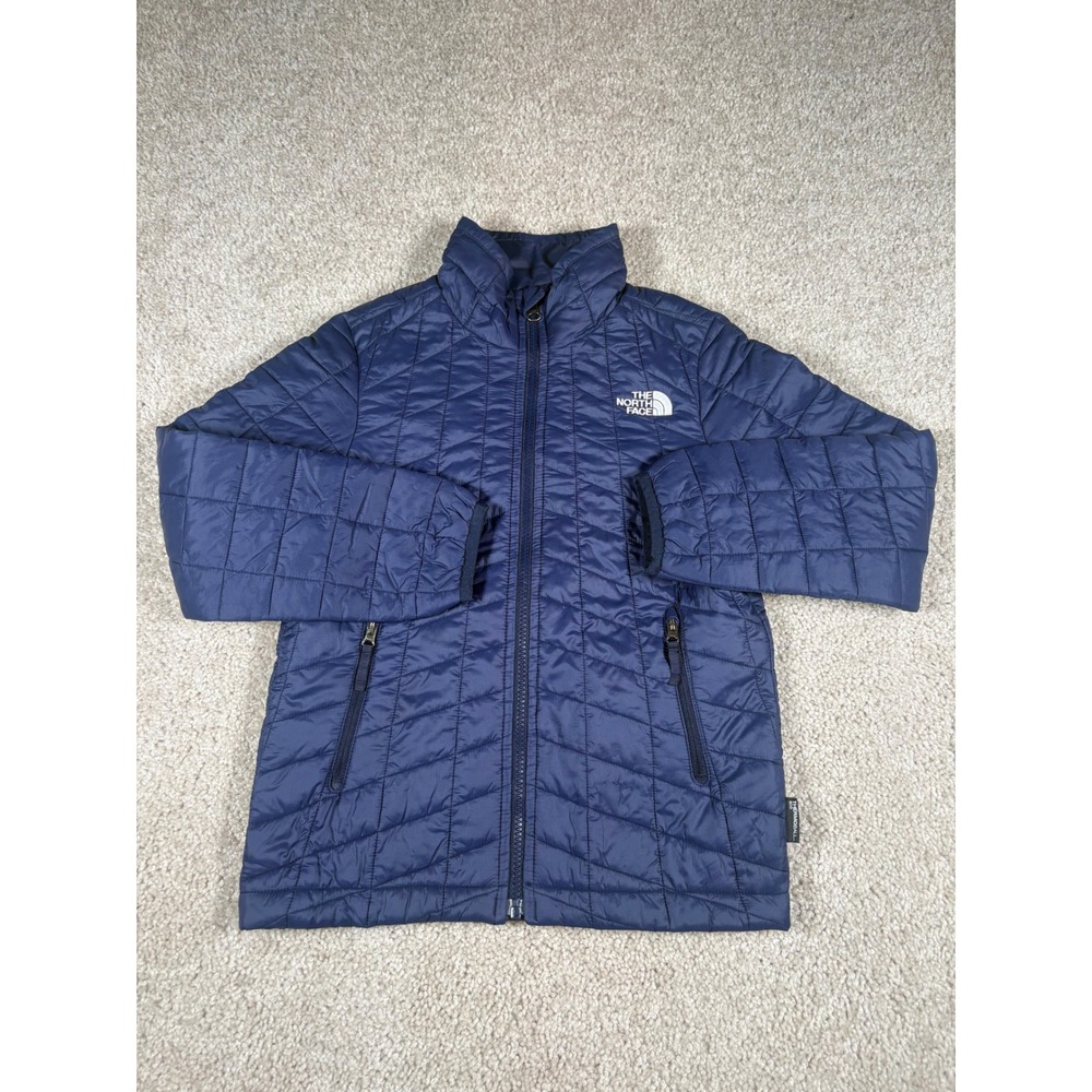 The North Face Youth Thermoball Eco Quilted Puffer Jacket Navy Blue Size S 7/8